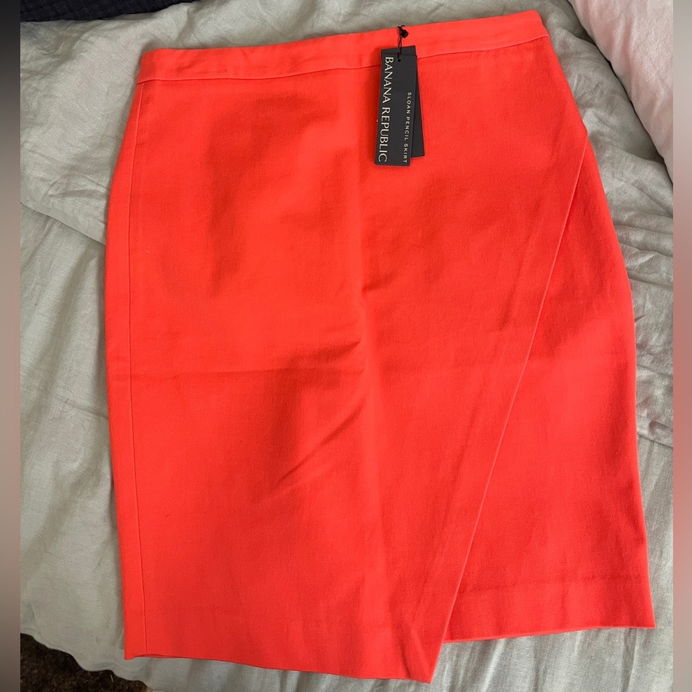 Banana Republic Sloan Pencil Skirt in Trailblazing Red-Orange